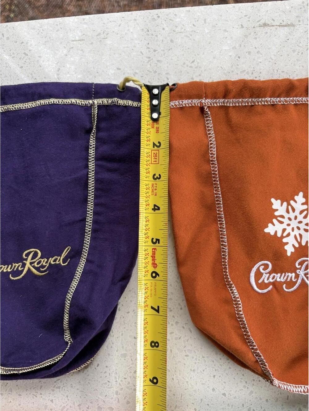 Lot of 6 Crown Royal Bags Variety of Colors Purple Green Vanilla Peach Caramel - Picture 15 of 16